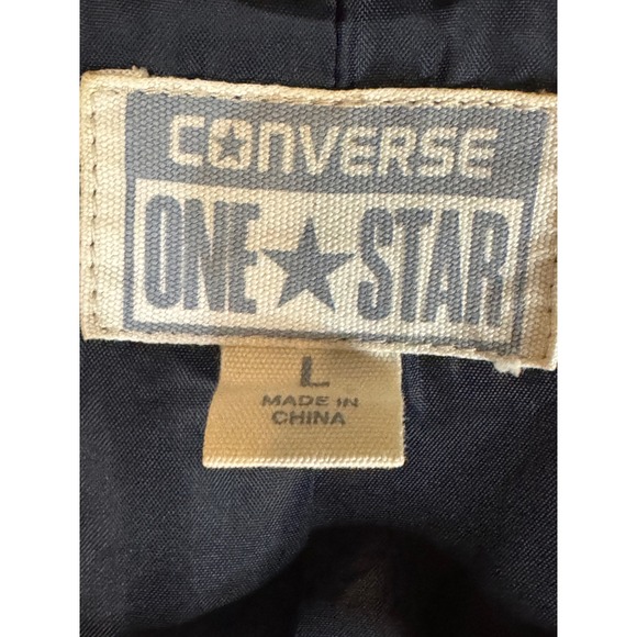 Converse One Star Moto Jacket L Black Zip Biker Style Quilted Shoulder Target - Picture 2 of 14